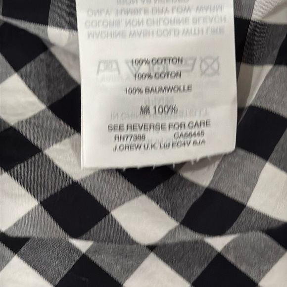 J. Crew Black and White Gingham Faux Wrap Top - Picture 6 of 9